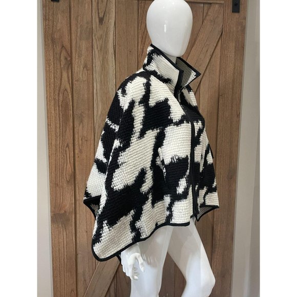 NWT French Connection Houndstooth Wool Poncho - Picture 4 of 6